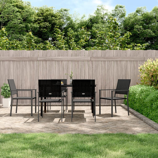 vidaXL 7 Piece Garden Dining Set Poly Rattan and Steel