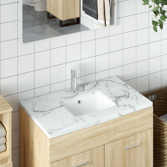 vidaXL Bathroom Sink White 39x30x18.5 cm Rectangular Ceramic