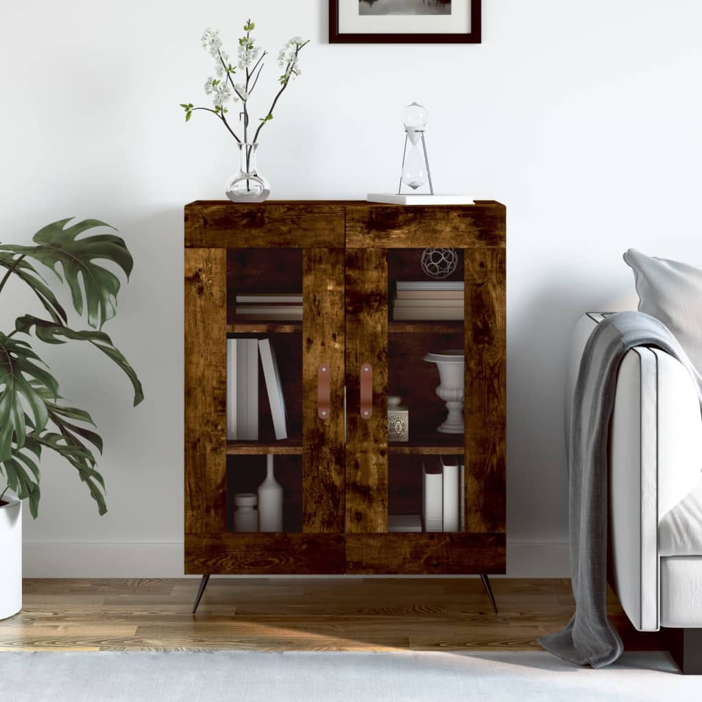 vidaXL Sideboard Smoked Oak 69.5x34x90 cm Engineered Wood