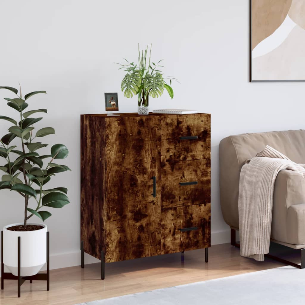 vidaXL Sideboard Smoked Oak 69.5x34x90 cm Engineered Wood