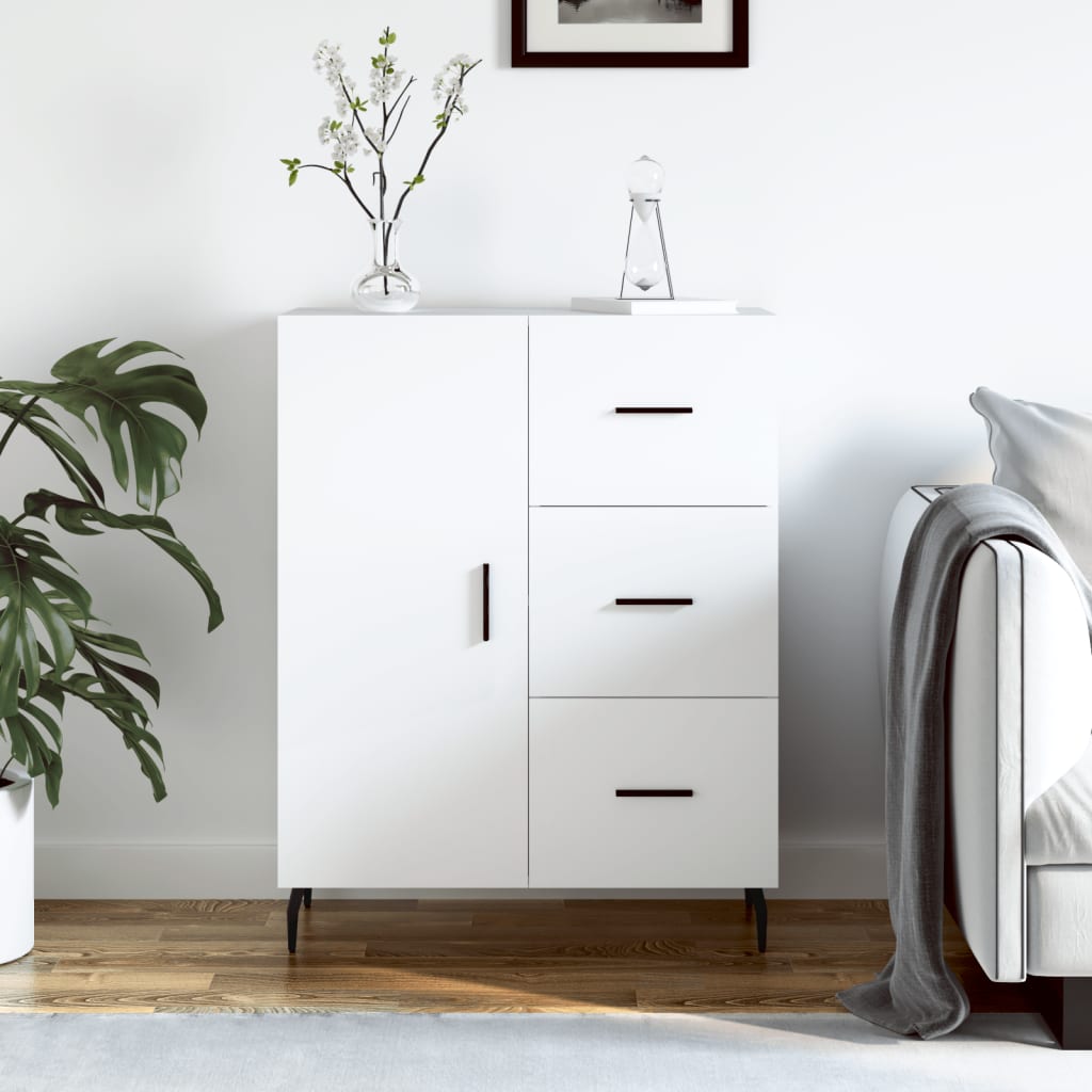 vidaXL Sideboard High Gloss White 69.5x34x90 cm Engineered Wood