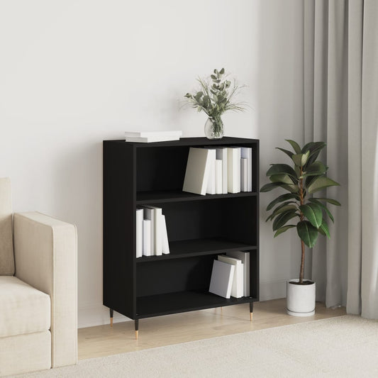 vidaXL Bookcase Black 69.5x32.5x90 cm Engineered Wood