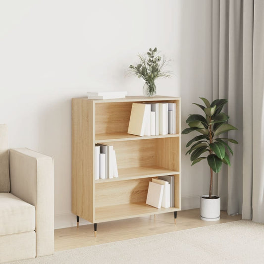 vidaXL Bookcase Sonoma Oak 69.5x32.5x90 cm Engineered Wood