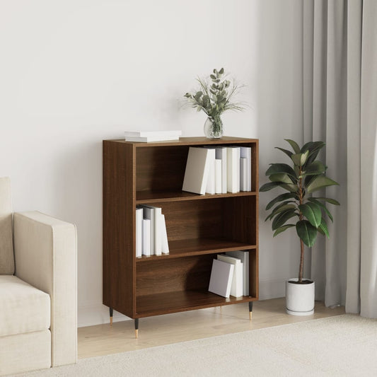 vidaXL Bookcase Brown Oak 69.5x32.5x90 cm Engineered Wood