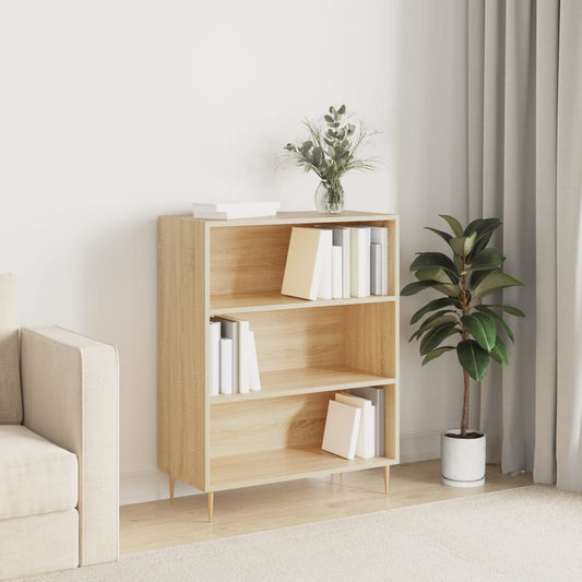 vidaXL Bookcase Sonoma Oak 69.5x32.5x90 cm Engineered Wood