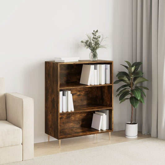 vidaXL Bookcase Smoked Oak 69.5x32.5x90 cm Engineered Wood
