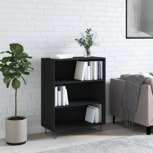 vidaXL Bookcase Black 69.5x32.5x90 cm Engineered Wood