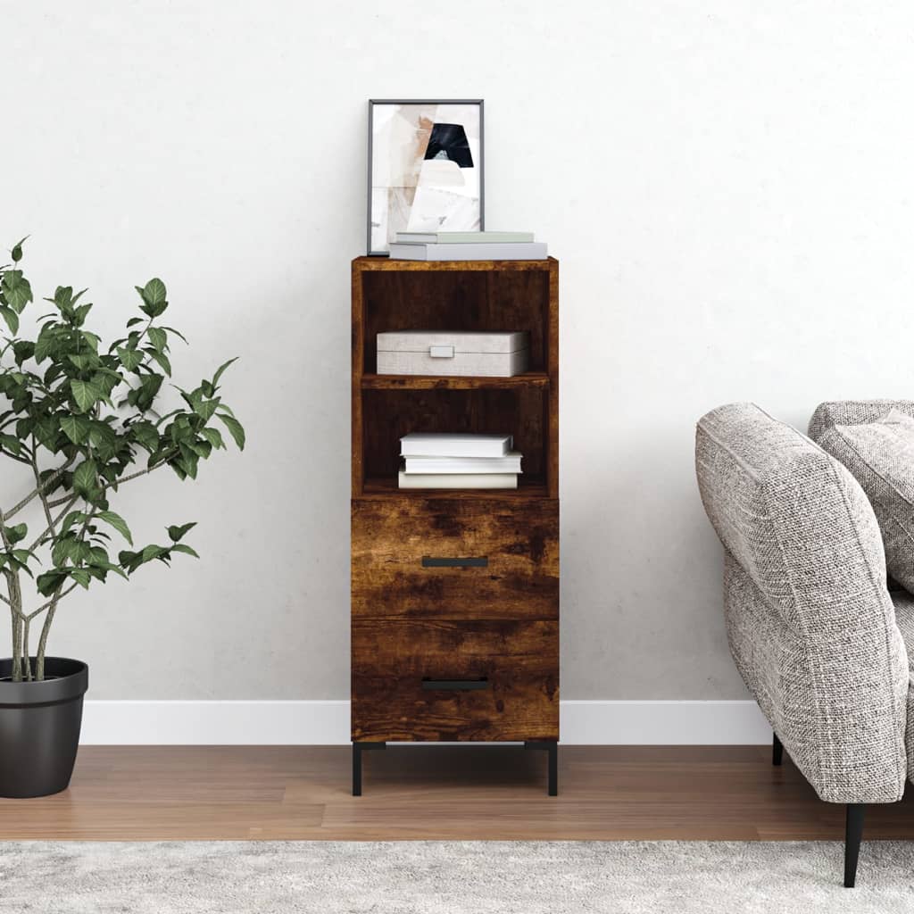 vidaXL Sideboard Smoked Oak 34.5x34x90 cm Engineered Wood