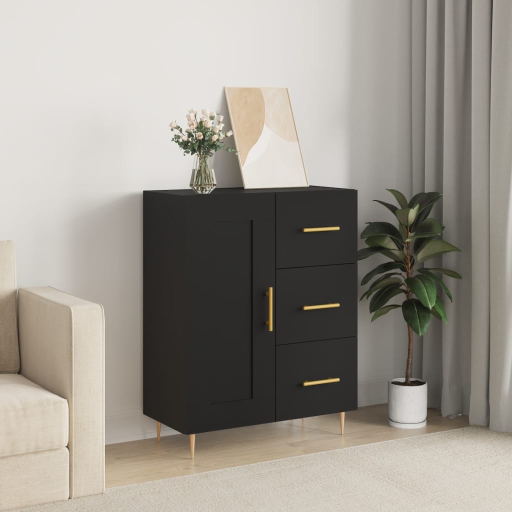 vidaXL Sideboard Black 69.5x34x90 cm Engineered Wood