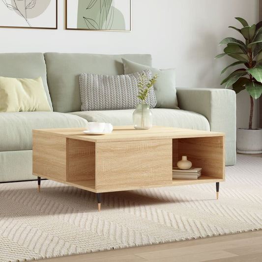 vidaXL Coffee Table Sonoma Oak 80x80x36.5 cm Engineered Wood