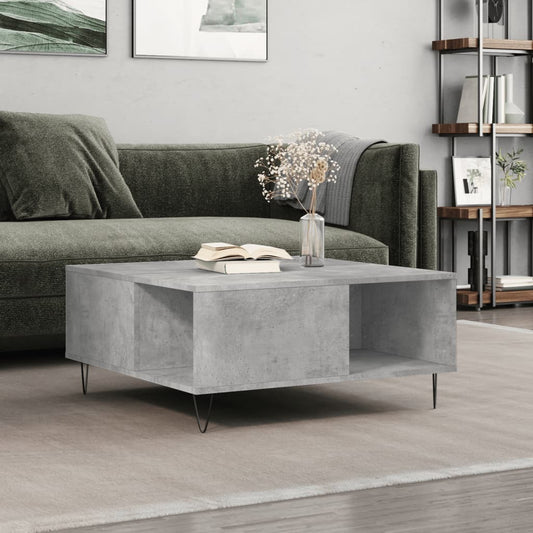 vidaXL Coffee Table Concrete Grey 80x80x36.5 cm Engineered Wood