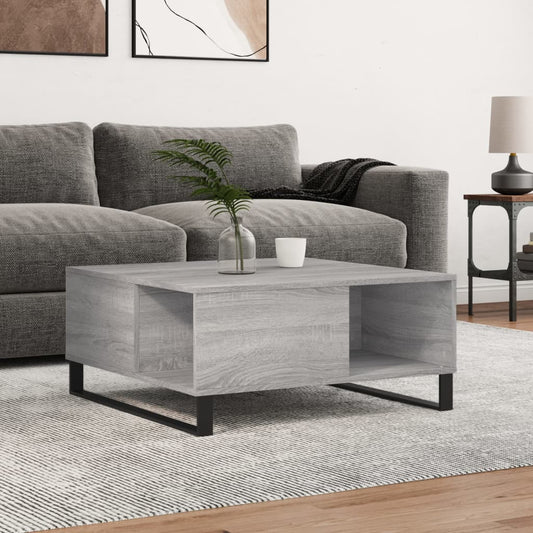 vidaXL Coffee Table Grey Sonoma 80x80x36.5 cm Engineered Wood
