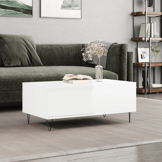 vidaXL Coffee Table High Gloss White 90x50x36.5 cm Engineered Wood