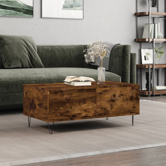 vidaXL Coffee Table Smoked Oak 90x50x36.5 cm Engineered Wood