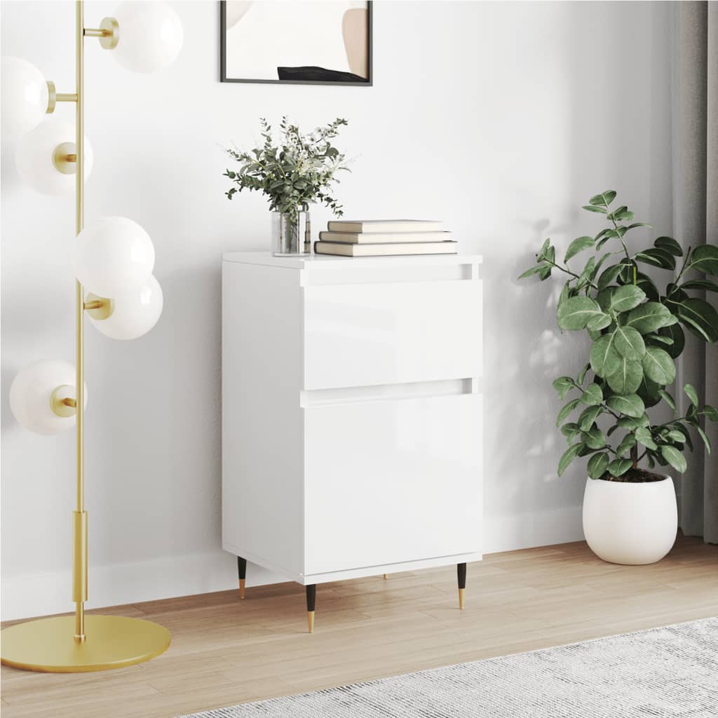 vidaXL Sideboard High Gloss White 40x35x70 cm Engineered Wood