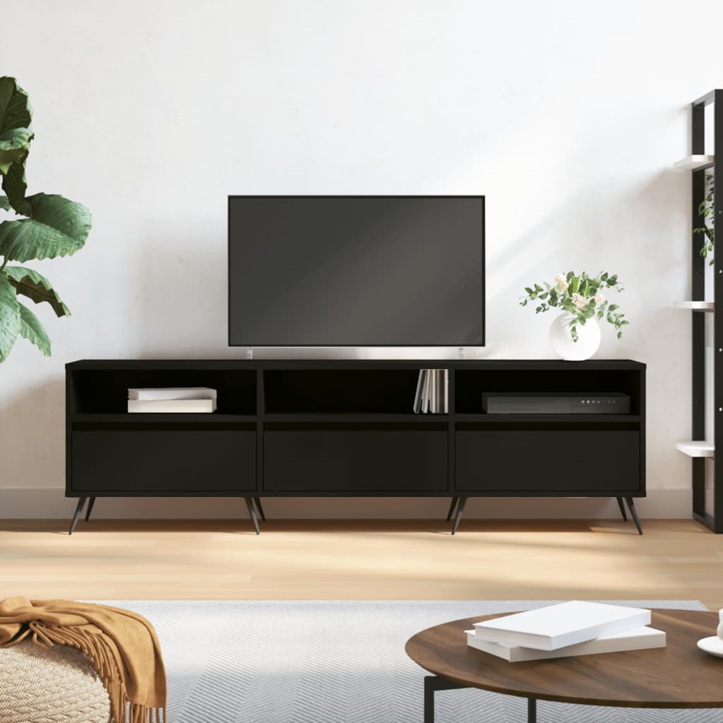 vidaXL TV Cabinet Black 150x30x44.5 cm Engineered Wood