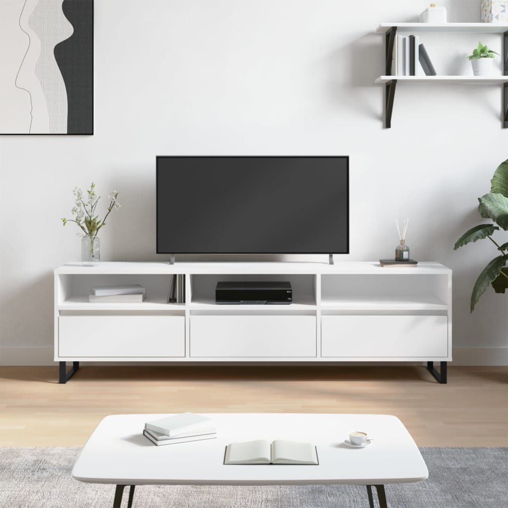 vidaXL TV Cabinet White 150x30x44.5 cm Engineered Wood