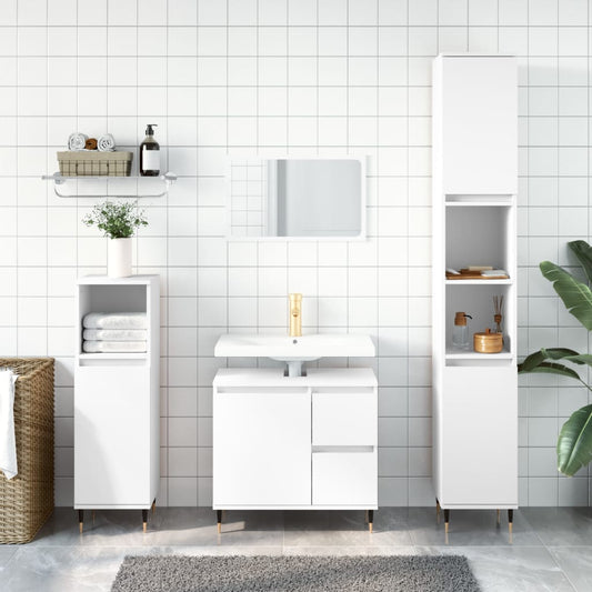 vidaXL Bathroom Cabinet White 30x30x190 cm Engineered Wood