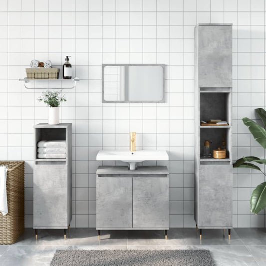 vidaXL Bathroom Cabinet Concrete Grey 58x33x60 cm Engineered Wood