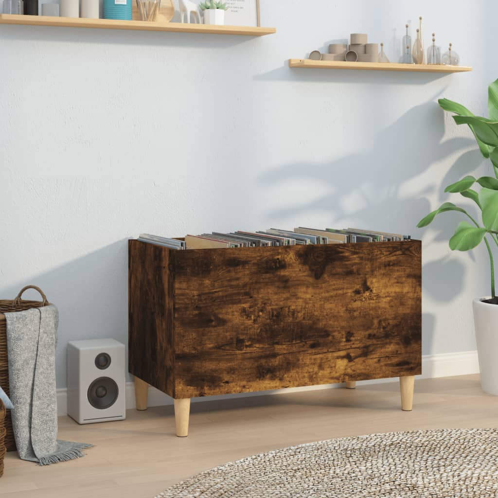 vidaXL Record Cabinet Smoked Oak 74.5x38x48 cm Engineered Wood