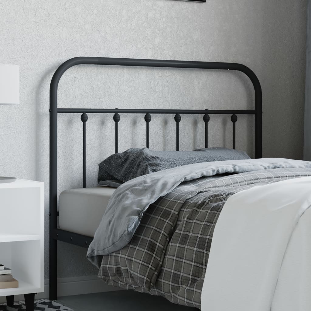vidaXL Metal Headboard Black 107 cm