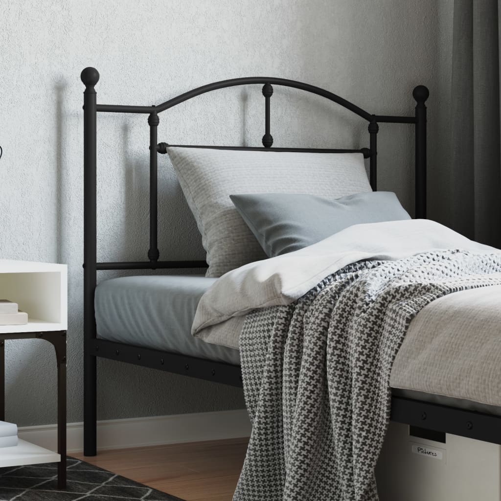 vidaXL Metal Headboard Black 100 cm