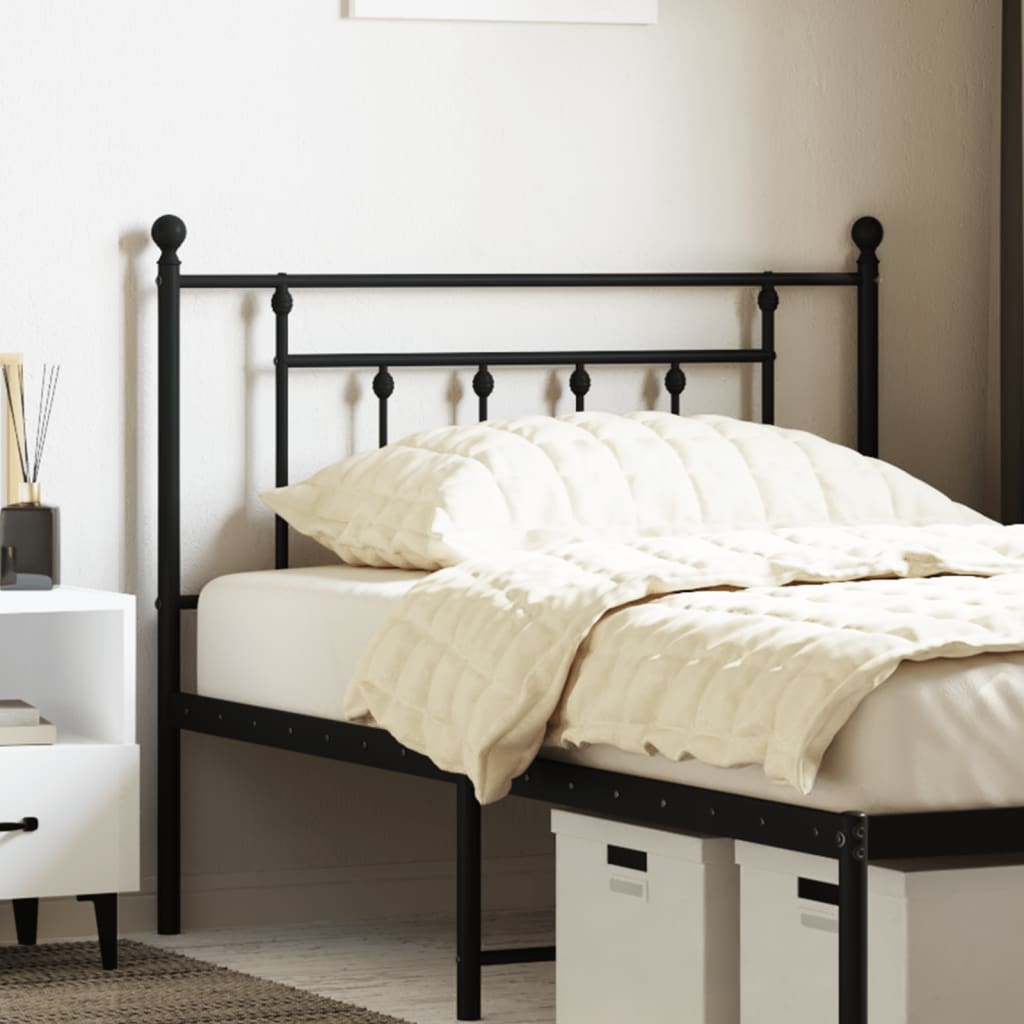 vidaXL Metal Headboard Black 100 cm