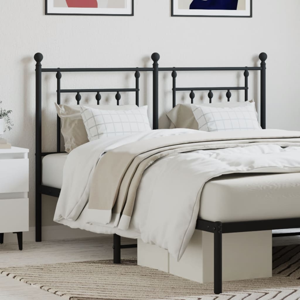vidaXL Metal Headboard Black 140 cm