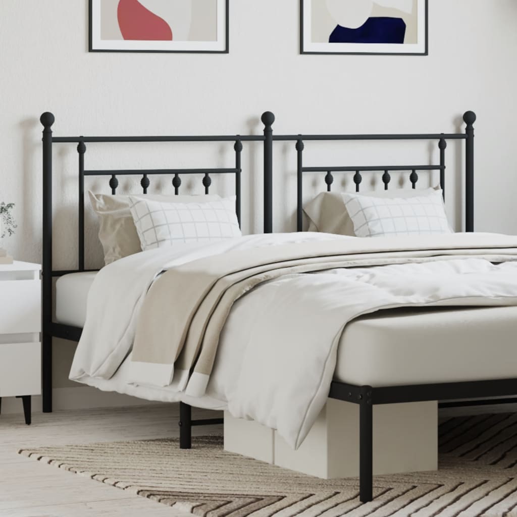 vidaXL Metal Headboard Black 160 cm