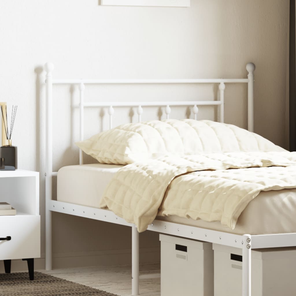vidaXL Metal Headboard White 100 cm