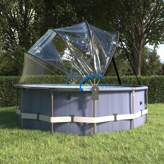 vidaXL Pool Dome with Bracket Round 315x158 cm PVC