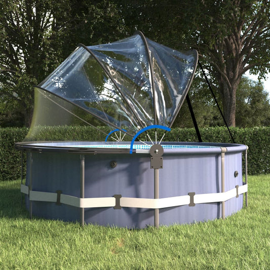 vidaXL Pool Dome with Bracket Round 376x188 cm PVC