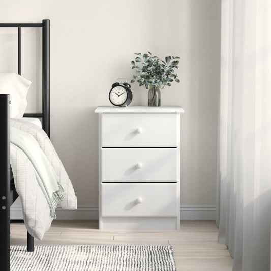 vidaXL Bedside Cabinet ALTA White 41x35x55 cm Solid Wood Pine