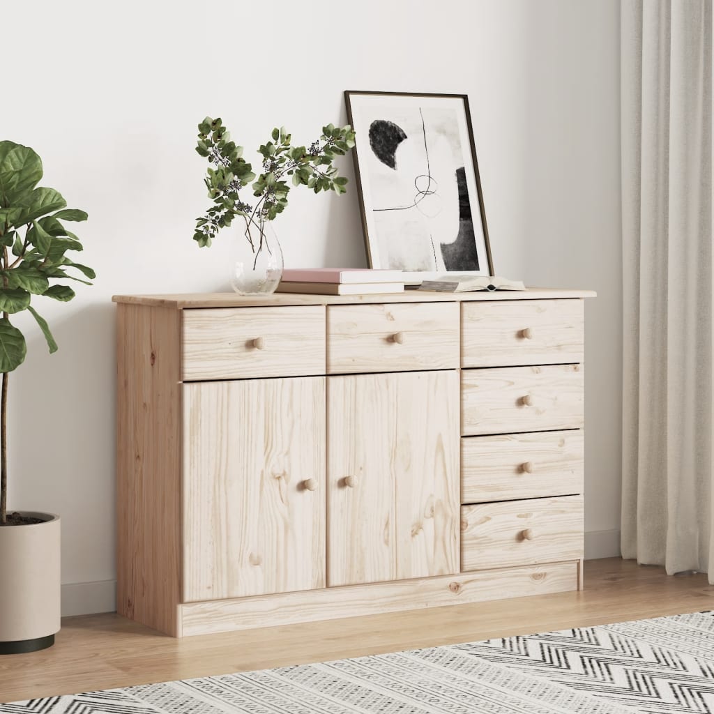 vidaXL Sideboard "ALTA" 112x35x73 cm Solid Wood Pine