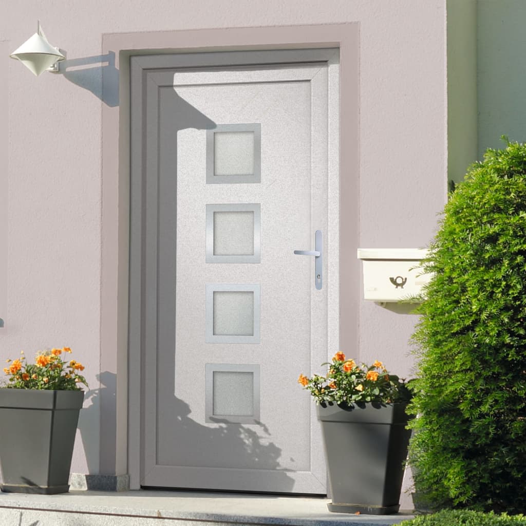 vidaXL Front Door White 108x200 cm PVC