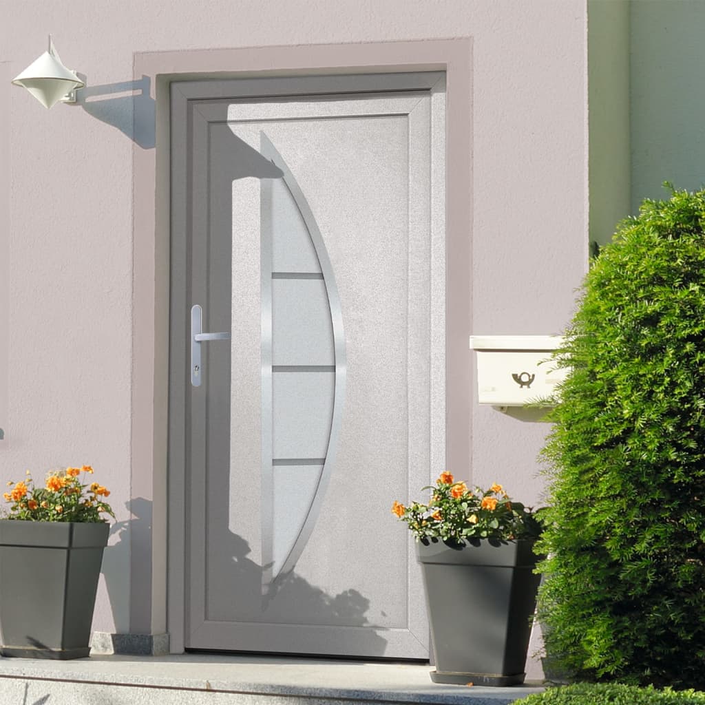 vidaXL Front Door White 108x208 cm PVC