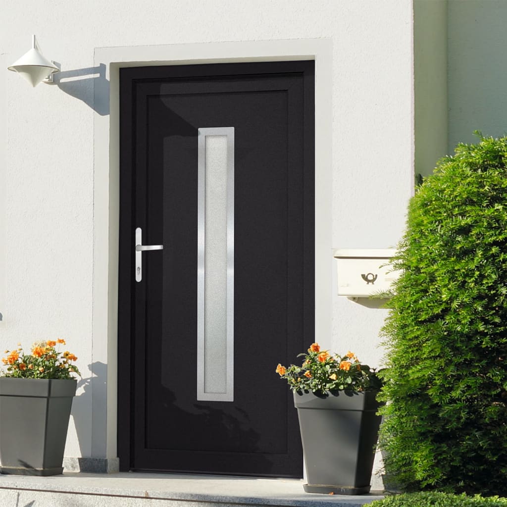 vidaXL Front Door Anthracite 98x208 cm PVC