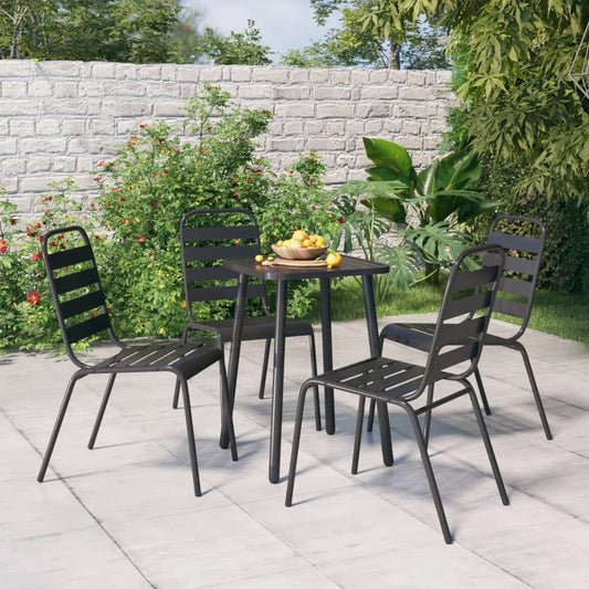 vidaXL 5 Piece Garden Dining Set Anthracite Steel