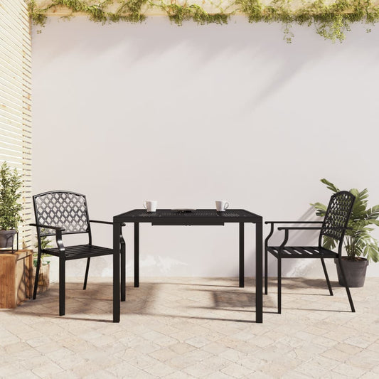 vidaXL 3 Piece Garden Dining Set Anthracite Steel