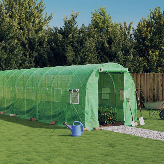 vidaXL Greenhouse with Steel Frame Green 24 må_ 12x2x2 m