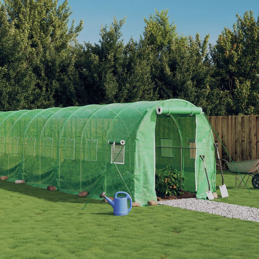 vidaXL Greenhouse with Steel Frame Green 32 må_ 16x2x2 m