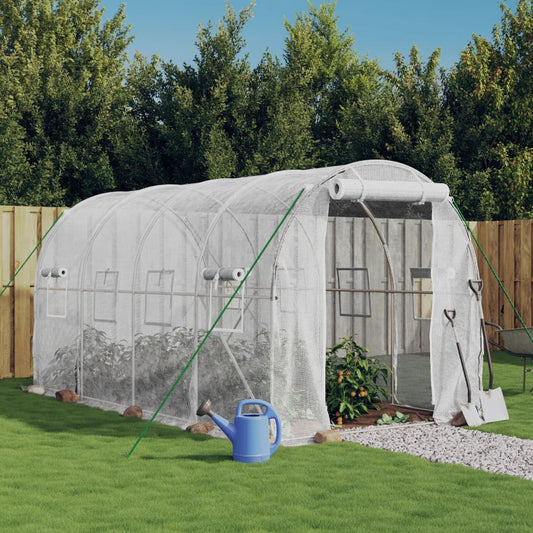 vidaXL Greenhouse with Steel Frame White 8 må_ 4x2x2 m