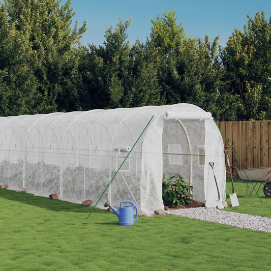 vidaXL Greenhouse with Steel Frame White 20 må_ 10x2x2 m