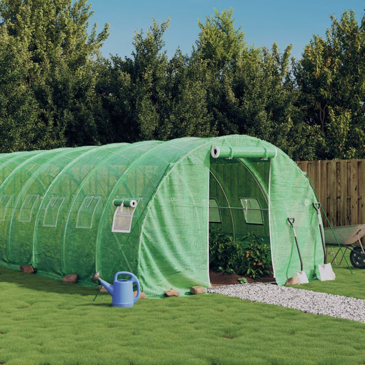 vidaXL Greenhouse with Steel Frame Green 18 må_ 6x3x2 m