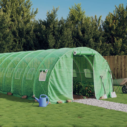 vidaXL Greenhouse with Steel Frame Green 30 må_ 10x3x2 m