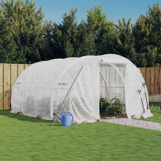vidaXL Greenhouse with Steel Frame White 12 må_ 4x3x2 m