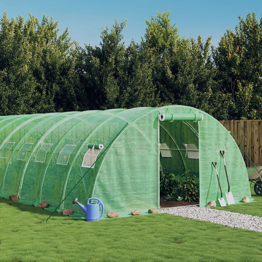 vidaXL Greenhouse with Steel Frame Green 64 må_ 16x4x2 m