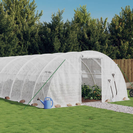 vidaXL Greenhouse with Steel Frame White 24 må_ 6x4x2 m
