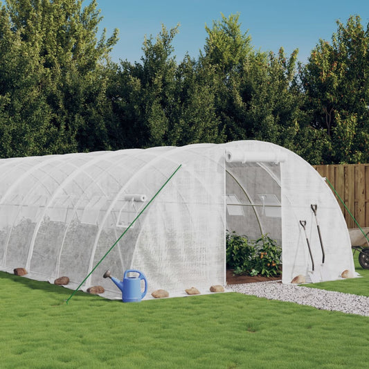 vidaXL Greenhouse with Steel Frame White 56 må_ 14x4x2 m