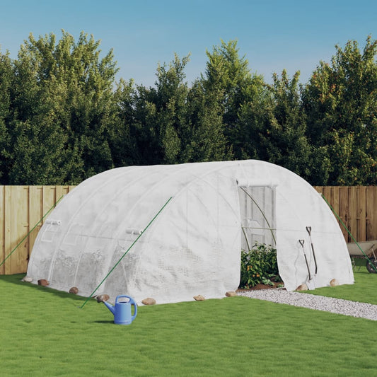 vidaXL Greenhouse with Steel Frame White 20 må_ 5x4x2.3 m